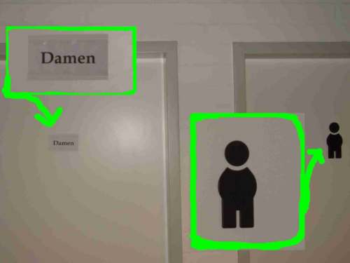 Porth , 2006 © Manchmal findet man auf den Toiletten die Idee, über die man einen ganzen Abend diskutieren kann: Warum diskriminieren Lehrerinnen und Lehrer die Jungen in der Schule?