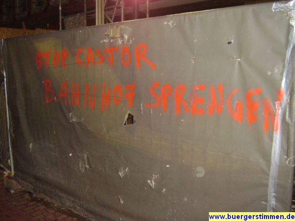Pressefoto: Porth , 2008 © Castor-Protestgraffiti in der Innenstadt - Achte auf deine Worte, ...